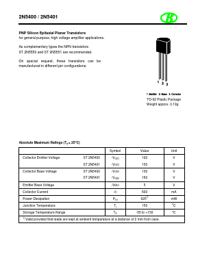 ST2N5401 Datasheet PDF Nanjing International Group Co