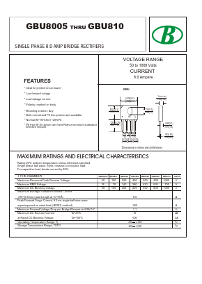 GBU806 Datasheet PDF Nanjing International Group Co