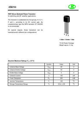 2SA733 Datasheet PDF Nanjing International Group Co