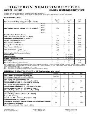 2N4201 Datasheet PDF Digitron Semiconductors