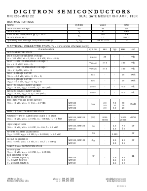 MFE120 Datasheet PDF Digitron Semiconductors