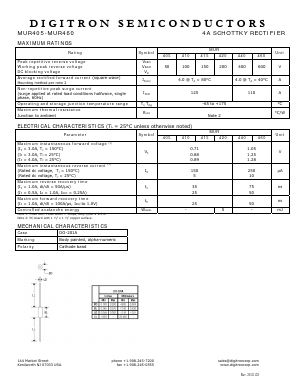 MUR440 Datasheet PDF Digitron Semiconductors