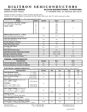 T2323F Datasheet PDF Digitron Semiconductors