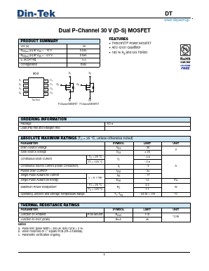 DTM4953 Datasheet PDF DinTek Semiconductor Co,.Ltd