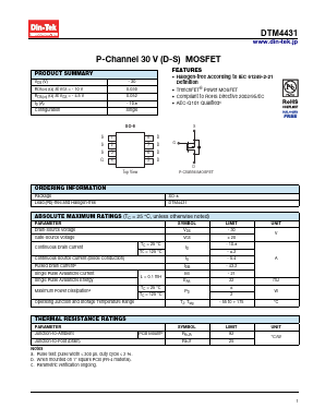 DTM4431 Datasheet PDF DinTek Semiconductor Co,.Ltd