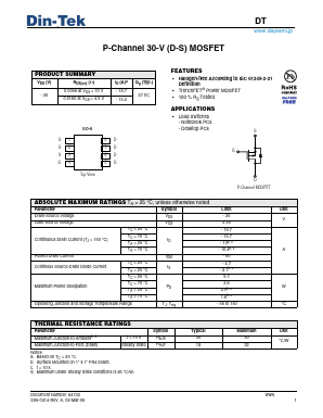 DTM4425 Datasheet PDF DinTek Semiconductor Co,.Ltd