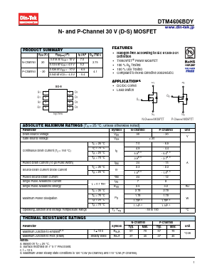 DTM4606BDY Datasheet PDF DinTek Semiconductor Co,.Ltd