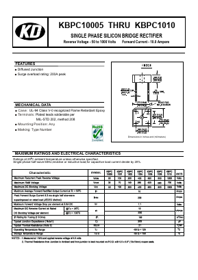 KBPC10005 Datasheet PDF Diotech Company.