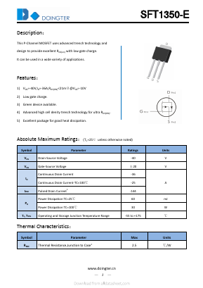 SFT1350-E Datasheet PDF SHENZHEN DOINGTER SEMICONDUCTOR CO., LTD.