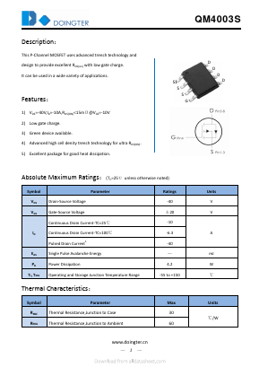 QM4003S Datasheet PDF SHENZHEN DOINGTER SEMICONDUCTOR CO., LTD.