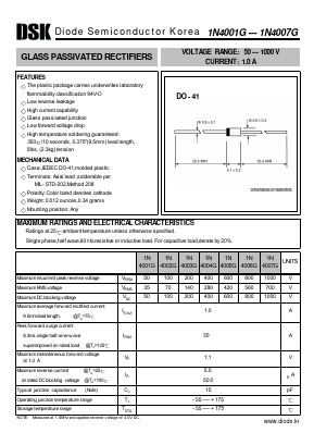 1N4007G Datasheet PDF Diode Semiconductor Korea