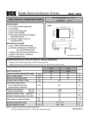 SL22 Datasheet PDF Diode Semiconductor Korea