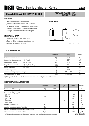 BAS85 Datasheet PDF Diode Semiconductor Korea