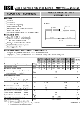 MUR110 Datasheet PDF Diode Semiconductor Korea