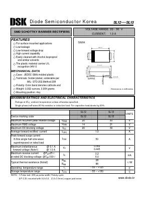 SL13 Datasheet PDF Diode Semiconductor Korea