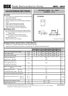 MB1S Datasheet PDF Diode Semiconductor Korea