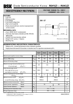 RG4A Datasheet PDF Diode Semiconductor Korea