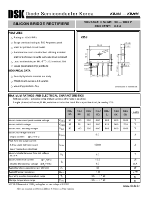 KBJ6A Datasheet PDF Diode Semiconductor Korea