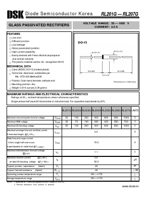 RL201G Datasheet PDF Diode Semiconductor Korea