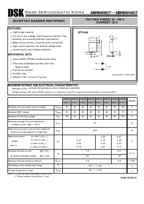 MBRB3045CT Datasheet PDF Diode Semiconductor Korea