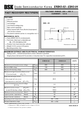 ERB43-02 Datasheet PDF Diode Semiconductor Korea