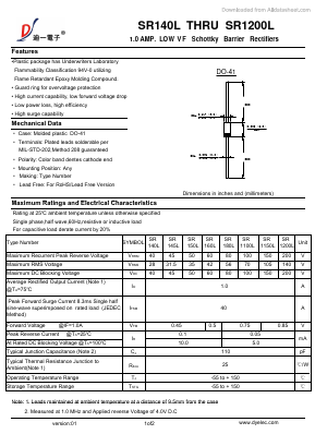 SR140L Datasheet PDF DIYI Electronic Technology Co., Ltd.