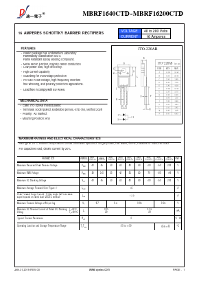 MBRF1690CTD Datasheet PDF DIYI Electronic Technology Co., Ltd.