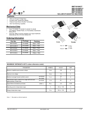 SBT10100FCT Datasheet PDF DIYI Electronic Technology Co., Ltd.