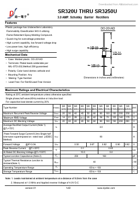 SR3250U Datasheet PDF DIYI Electronic Technology Co., Ltd.