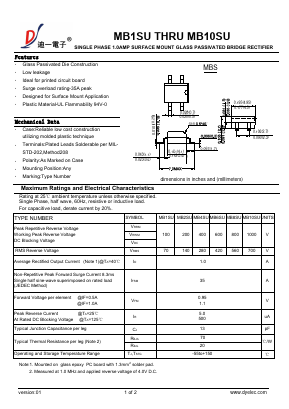 MB10SU Datasheet PDF DIYI Electronic Technology Co., Ltd.