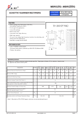 MBR520G Datasheet PDF DIYI Electronic Technology Co., Ltd.