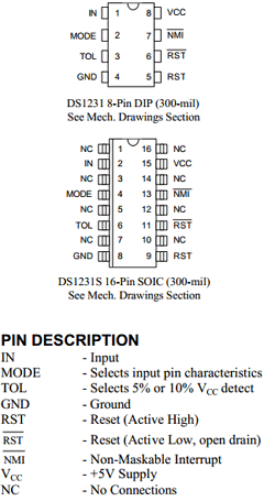 DS1231 Datasheet PDF Dallas Semiconductor -> Maxim Integrated