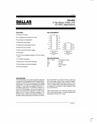 DS1003 Datasheet PDF Dallas Semiconductor -> Maxim Integrated