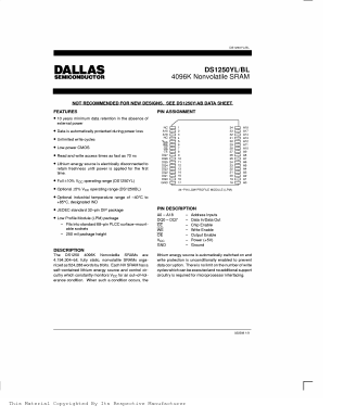 DS1250BL Datasheet PDF Dallas Semiconductor -> Maxim Integrated