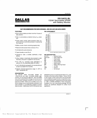 DS1345BL-70-IND Datasheet PDF Dallas Semiconductor -> Maxim Integrated