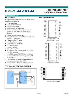 DS17487-5 Datasheet PDF Dallas Semiconductor -> Maxim Integrated