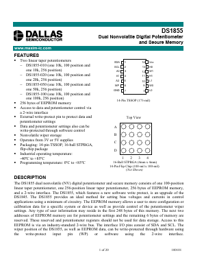 DS1855E-020 Datasheet PDF Dallas Semiconductor -> Maxim Integrated