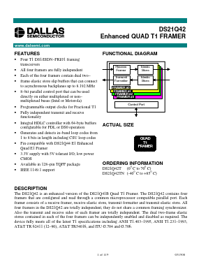 DS21Q42 Datasheet PDF Dallas Semiconductor -> Maxim Integrated