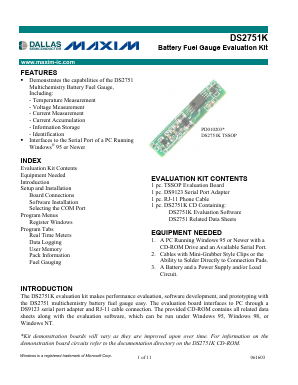 DS2751K Datasheet PDF Dallas Semiconductor -> Maxim Integrated