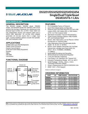 DS3252 Datasheet PDF Dallas Semiconductor -> Maxim Integrated