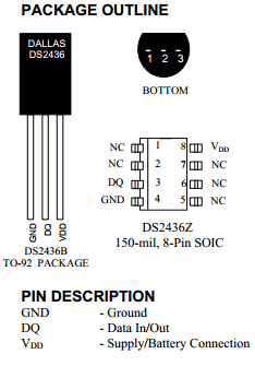 DS2436Z Datasheet PDF Dallas Semiconductor -> Maxim Integrated