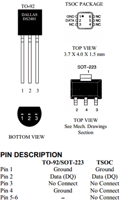 DS2401X1 Datasheet PDF Dallas Semiconductor -> Maxim Integrated