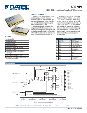 ADS-919-C/883 Datasheet PDF  DATEL Data Acquisition products 