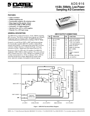 ADS-916MC Datasheet PDF  DATEL Data Acquisition products 