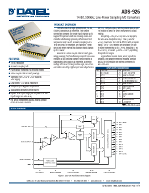ADS-926ME-2-C Datasheet PDF  DATEL Data Acquisition products 
