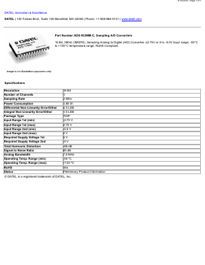 ADS-933MM-C Datasheet PDF  DATEL Data Acquisition products 