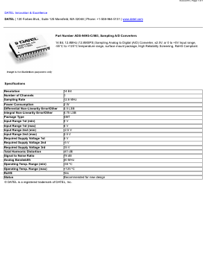ADS-949G-C883 Datasheet PDF  DATEL Data Acquisition products 
