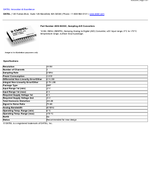 ADS-943GC_ Datasheet PDF  DATEL Data Acquisition products 