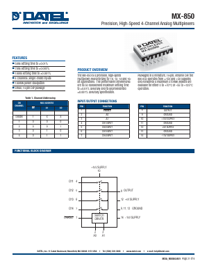 MX-850MM-QL Datasheet PDF  DATEL Data Acquisition products 