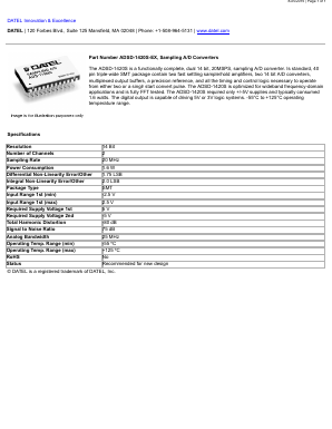 ADSD-1420S-EX Datasheet PDF  DATEL Data Acquisition products 